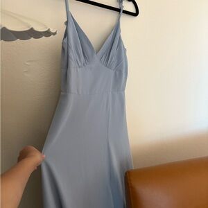 Davids bridal Blue Slip Maxi Dress